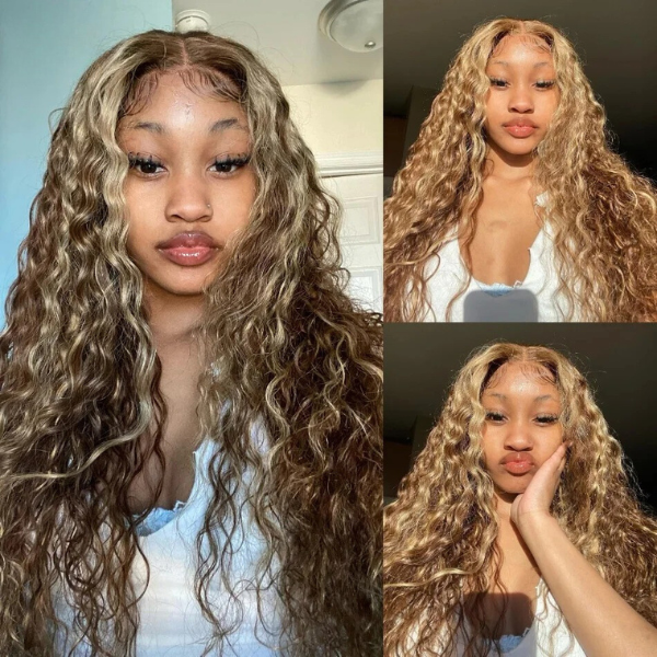 7x5 Water Wave Reflets Blonds Miel _ Glueless